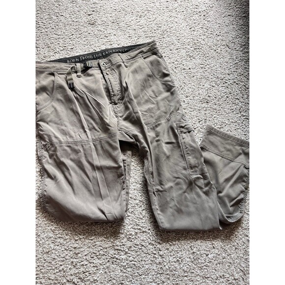 PrAna Pants Mens 38 x 32 Taupe Brown Slim Fit Performance Tech Outdoor Chino - Picture 1 of 9